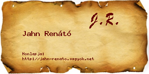 Jahn Renátó névjegykártya